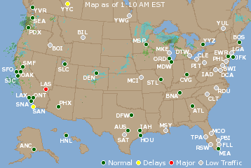 National Airport Delays Map