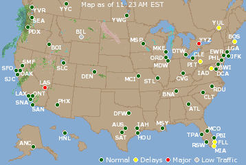 National Airport Delays Map