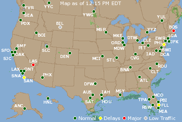 National Airport Delays Map