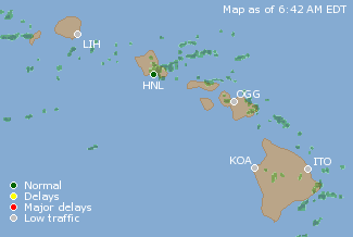 Hawaii U.S. Airport Delays Map