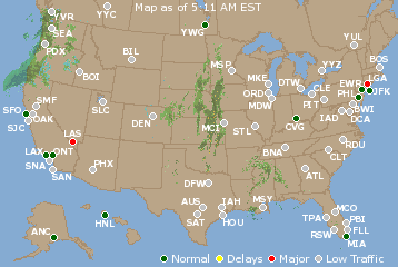 National Airport Delays Map