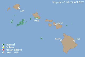 Hawaii U.S. Airport Delays Map