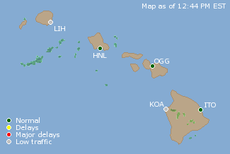 Hawaii U.S. Airport Delays Map