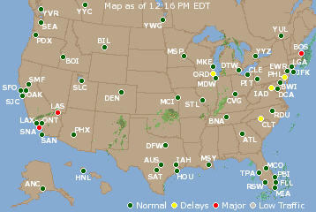 National Airport Delays Map