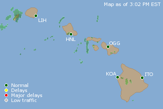 Hawaii U.S. Airport Delays Map