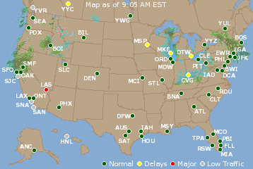 National Airport Delays Map