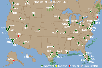 National Airport Delays Map