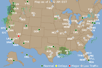 National Airport Delays Map