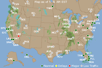 National Airport Delays Map