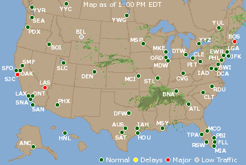 National Airport Delays Map
