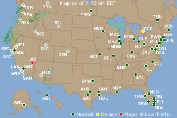 National Airport Delays Map