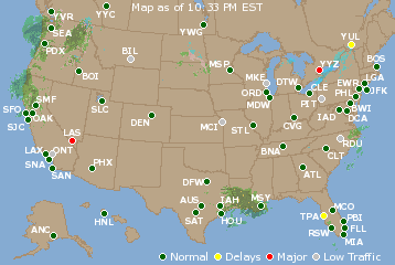 National Airport Delays Map