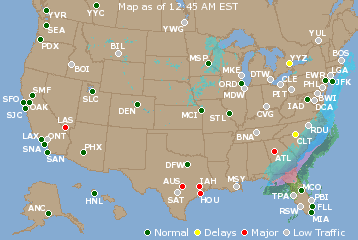 National Airport Delays Map