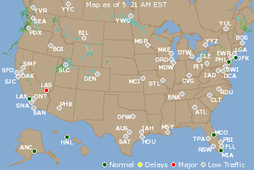 National Airport Delays Map