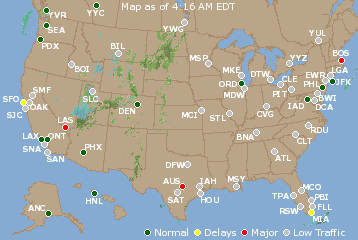 National Airport Delays Map