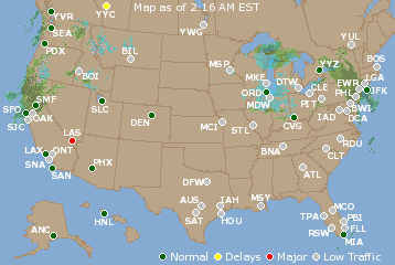 National Airport Delays Map