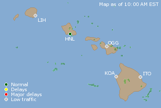 Hawaii U.S. Airport Delays Map