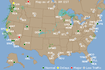 National Airport Delays Map