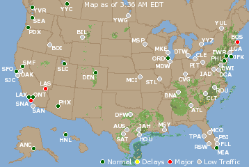 National Airport Delays Map