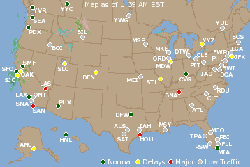 National Airport Delays Map