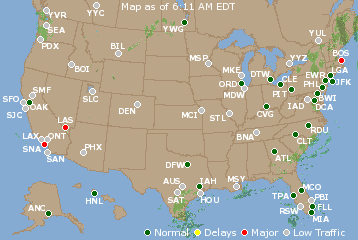 National Airport Delays Map