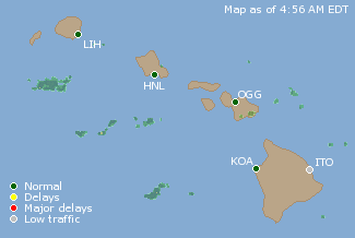 Hawaii U.S. Airport Delays Map