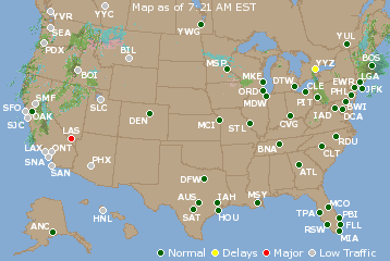 National Airport Delays Map