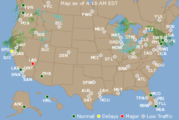 National Airport Delays Map