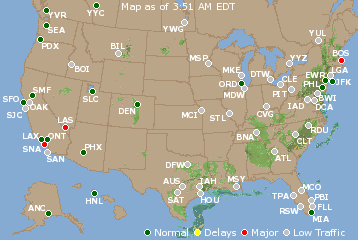 National Airport Delays Map