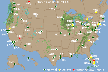 National Airport Delays Map