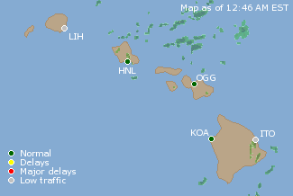 Hawaii U.S. Airport Delays Map