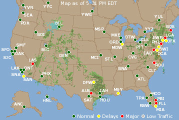 National Airport Delays Map