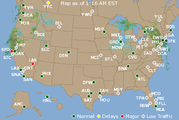 National Airport Delays Map