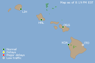 Hawaii U.S. Airport Delays Map