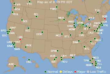 National Airport Delays Map