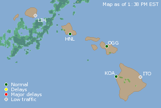 Hawaii U.S. Airport Delays Map