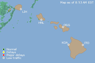 Hawaii U.S. Airport Delays Map