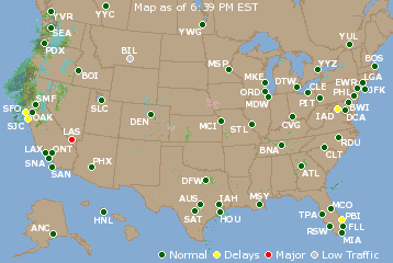 National Airport Delays Map