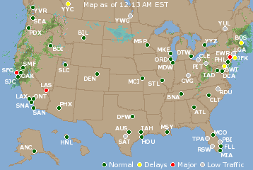 National Airport Delays Map