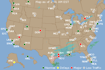 National Airport Delays Map