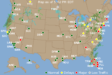 National Airport Delays Map