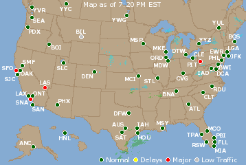 National Airport Delays Map