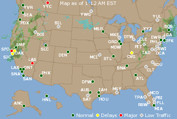 National Airport Delays Map