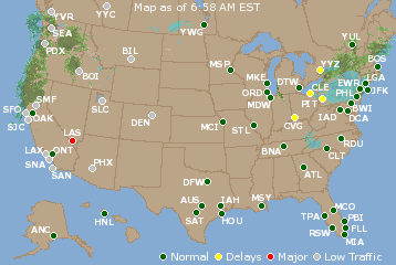 National Airport Delays Map