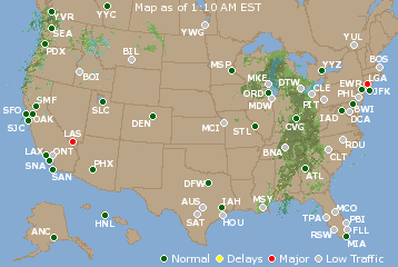 National Airport Delays Map