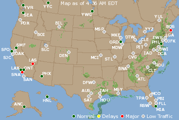 National Airport Delays Map