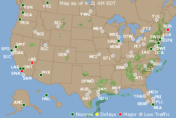 National Airport Delays Map
