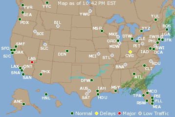 National Airport Delays Map