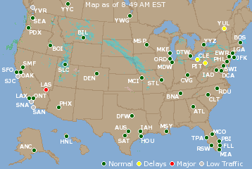 National Airport Delays Map