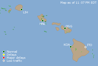 Hawaii U.S. Airport Delays Map